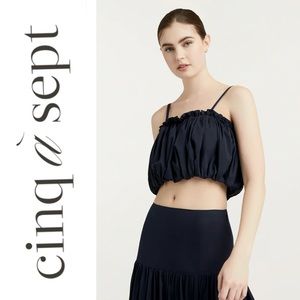 Cinq à Sept💕 Ivee Crop Tank in Navy Size S